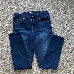 MOTHER Blue Straight Leg Jeans